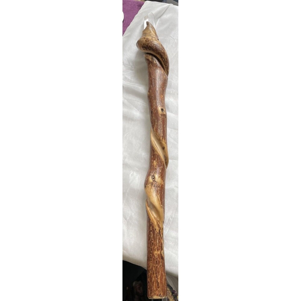 Wizard wand hand made of Texas sassafras wood and an Arkansas mined crystal